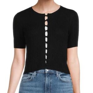 NAADAM Pearl Button Cropped Silk/Cashmere Cardigan